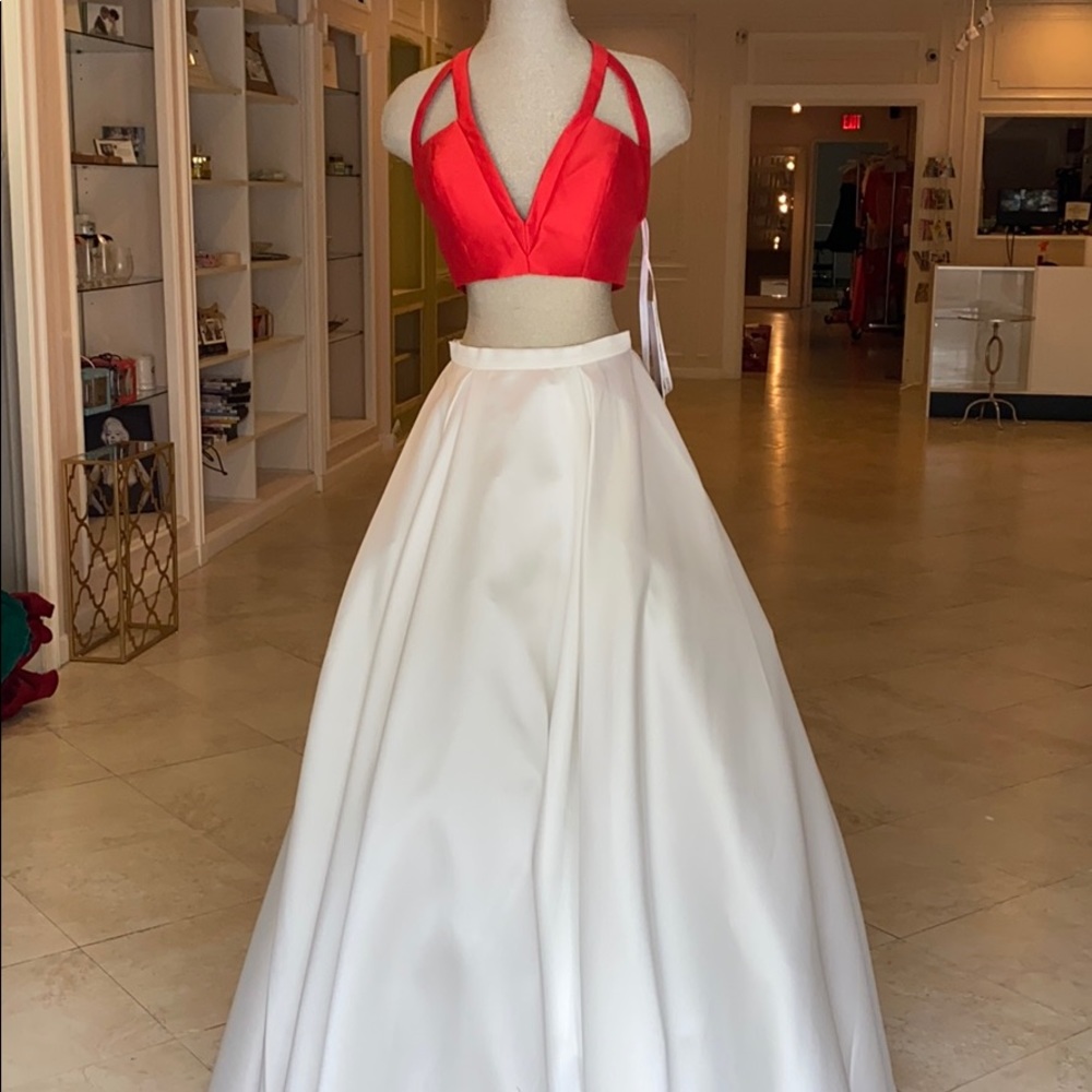 Two piece gown.